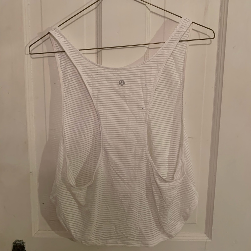 Lululemon white crop tank top